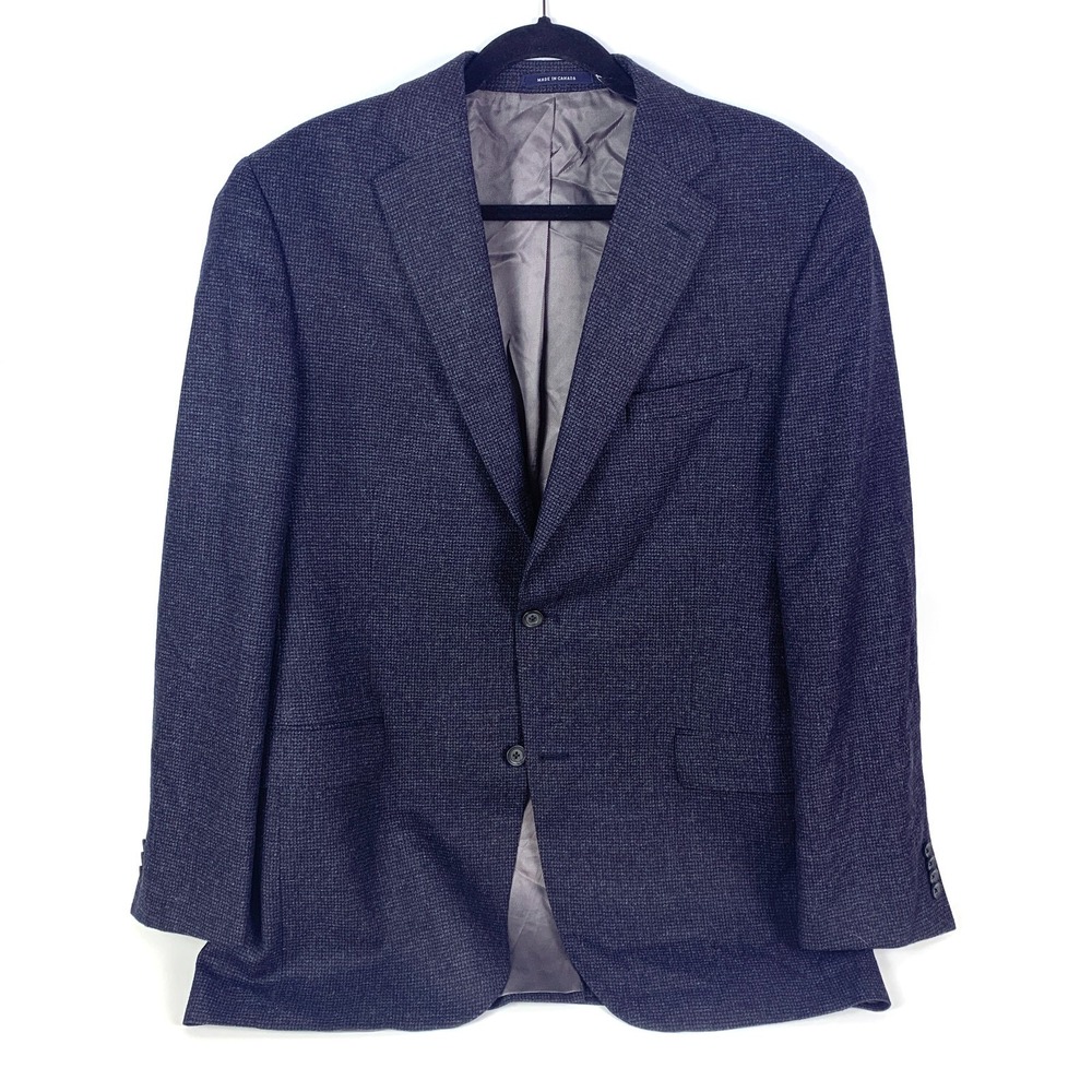 Daniel Cremieux Blue Wool Woven Loro Piana Italy Blazer‎ Sport Coat Jacket 42 L